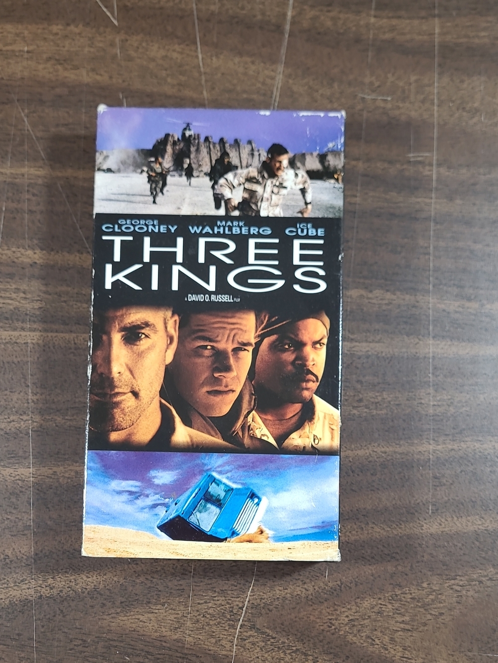 Three Kings VHS Tape Movie Cover - Black/Brown/Blue